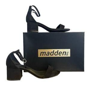 Madden NYC Black Isabell Chunky Heeled Sandals